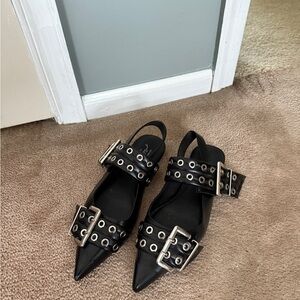 Jeffrey Campbell free people buckle sling back flats